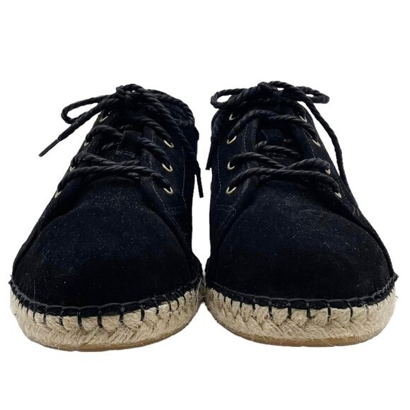 Born Black Suede Drilles Espadrille Lace-Up Loafer Spring Preppy Women’s Size 9 - Picture 9 of 16